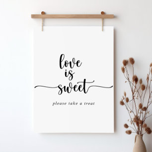 Minimalistische kalligrafie Love Is Sweet bord Poster