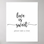 Minimalistische kalligrafie Love Is Sweet bord Poster (Voorkant)
