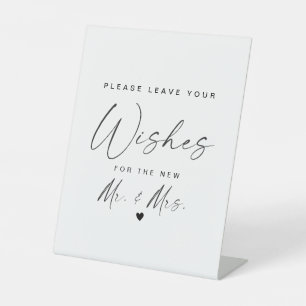 Minimalistische kalligrafie Mr en Mrs Wensen Bruil Reclamebord Met Voetstuk