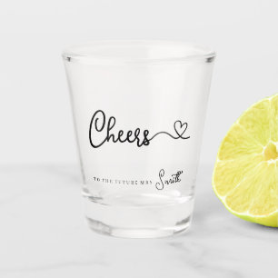 Minimalistische kalligrafie Proost op de toekomst Shot Glas