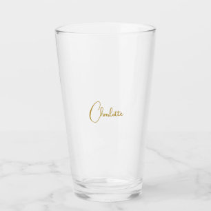 Minimalistische kalligrafie Script Naam Gouden Kle Glas