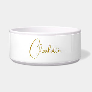 Minimalistische kalligrafie Script Naam Gouden Kle Voerbakje