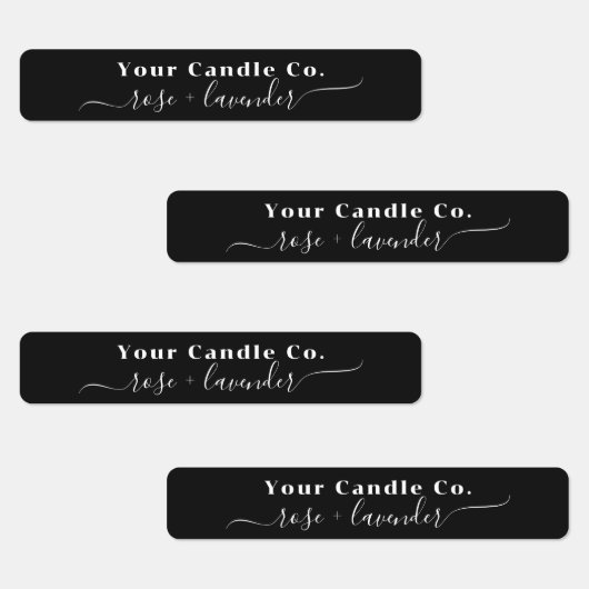 Minimalistische kalligrafie Skinny Black Candle La Labels (Groep)