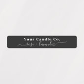 Minimalistische kalligrafie Skinny Black Candle La Labels (Design 1)