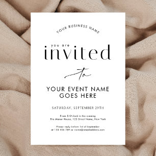Minimalistische kalligrafie zakelijke evenement ga kaart
