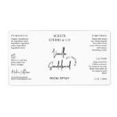 Minimalistische kamer of linnen spuitfles wikkelaa etiket (Voorkant)