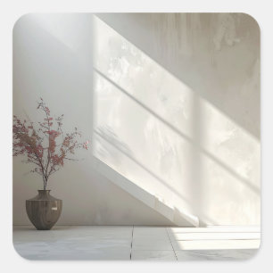 Minimalistische kamer vierkante sticker