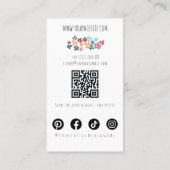 Minimalistische Kapsalon Bruid Golvend Haar Bloemi Visitekaartje (Achterkant)