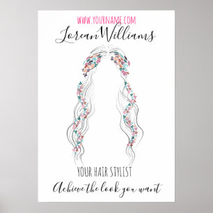 Minimalistische Kapsel Bruid Golvend Haar Chic Blo Poster