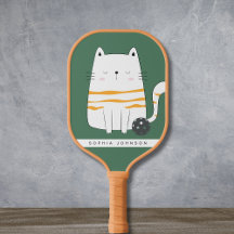 Minimalistische kat, aangepaste naam Pickleball Pa