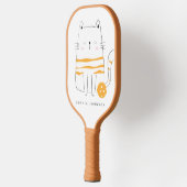 Minimalistische kat, aangepaste naam Pickleball Pa Paddle (Links)