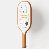 Minimalistische kat, aangepaste naam Pickleball Pa Pickleball Paddle (Links)