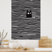 Minimalistische kat in strepen poster (Keuken)