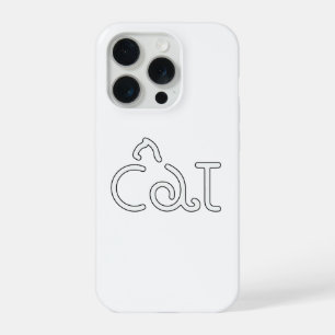Minimalistische kat typografie ontwerp – moderne l iPhone 15 pro hoesje