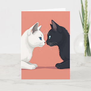 Minimalistische Katten Liefde Kaart