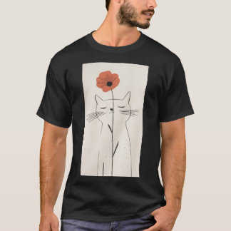 Minimalistische kattenbloem shirt Cadeau voor katt