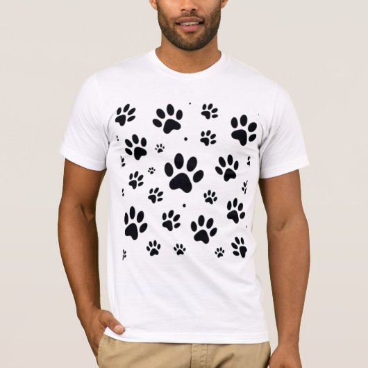Minimalistische kattenpootafdruk t-shirt (Voorkant)