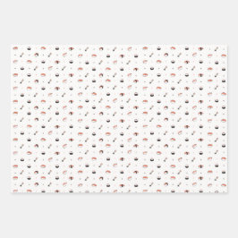 Minimalistische Kawaii Sushi Patroon Mooie Japanse Inpakpapier Vel