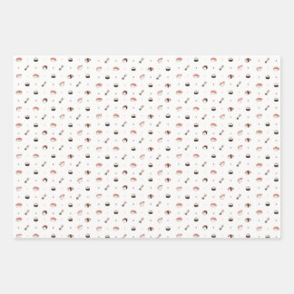 Minimalistische Kawaii Sushi Patroon Mooie Japanse Inpakpapier Vel