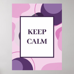 Minimalistische "Keep Calm" Salie Paarse Abstracte Poster