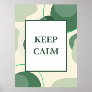 Minimalistische "Keep Calm" Saliegroene Abstracte Poster