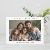 Minimalistische Kerst Custom Photo Green Feestdagenkaart (Staand voorkant)