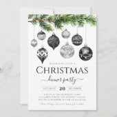 Minimalistische Kerst Dinner Feest in Zwart en Wit Kaart (Voorkant)