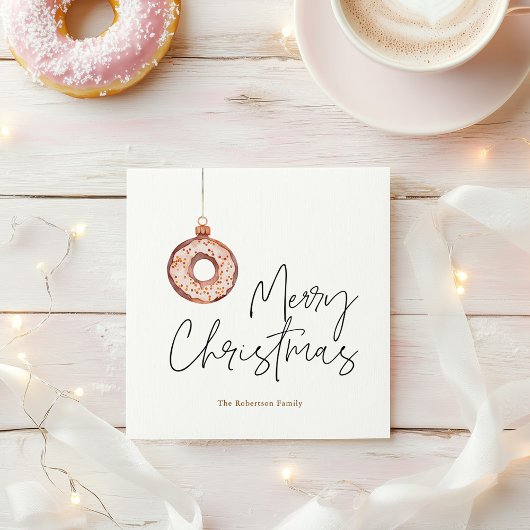 Minimalistische kerst donut Ornament Feestdagenkaart