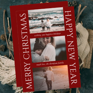 Minimalistische Kerst Elegante eenvoudige fotocoll Feestdagenkaart