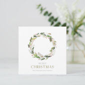 Minimalistische kerst Kaart met groene krans (Staand voorkant)