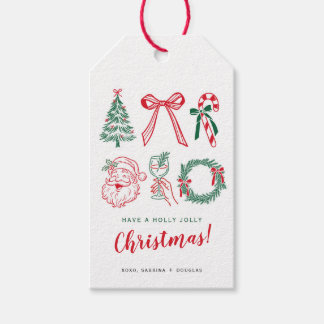 Minimalistische kerst kalligrafie cadeaubijsluiter cadeaulabel