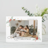 Minimalistische kerst met fotokaart kaart (Staand voorkant)