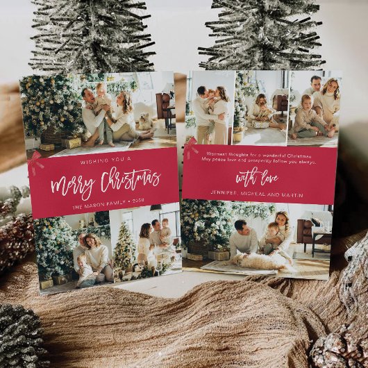 Minimalistische kerst met fotokaart kaart