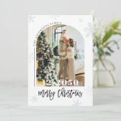 Minimalistische kerst met fotokaart kaart (Staand voorkant)