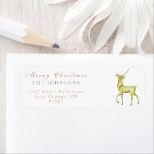 Minimalistische kerst-rendier retouradreslabel etiket
