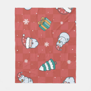Minimalistische kerst: rood naadloos design. fleece deken