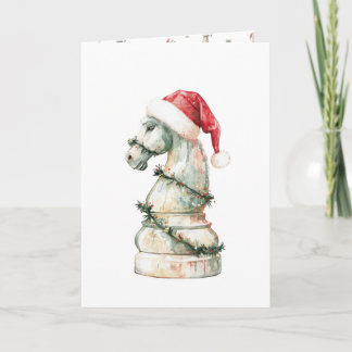 Minimalistische Kerst Schaak Kaart (Verticaal) – W