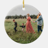 Minimalistische Kerst waterverf Chique bos foto Keramisch Ornament (Achterkant)