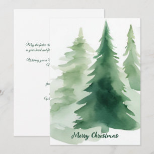 Minimalistische kerstbomen Waterverf Corporate Feestdagenkaart