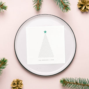 Minimalistische Kerstboom Groen Ster Scandi Servet