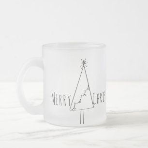 Minimalistische Kerstboom Lijn Kunst Koffie Mok