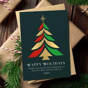 Minimalistische kerstboom zakelijke groet feestdagenkaart