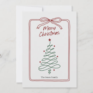 Minimalistische Kerstboomkaart Kaart