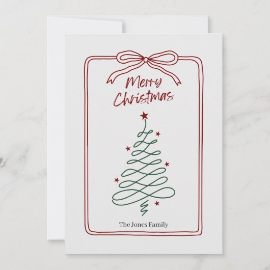 Minimalistische Kerstboomkaart Kaart (Voorkant)