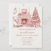 minimalistische kerstdecoratie bruiloft save the date (Voorkant)