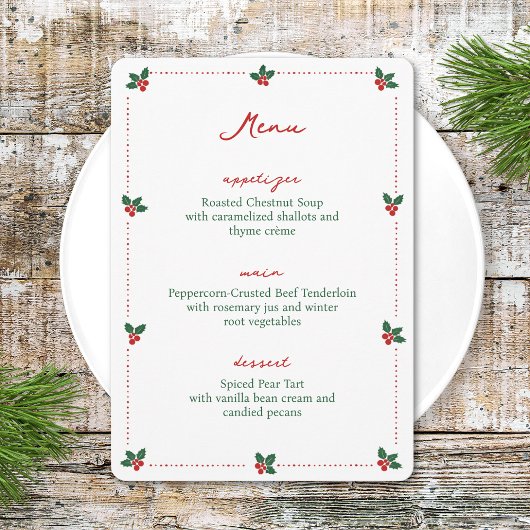Minimalistische Kerstfeest Hulst Vakantie Feest El Menu