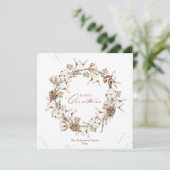 Minimalistische kerstkrans feestdagenkaart (Staand voorkant)