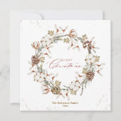 Minimalistische kerstkrans feestdagenkaart (Voorkant)