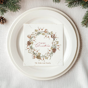 Minimalistische kerstkrans servet
