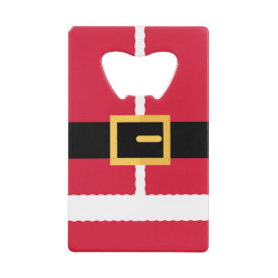 Minimalistische Kerstman en Elf Kerstmis Kredietkaart Flessenopener